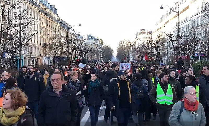 Realizaron una nueva protesta en París contra la reforma de pensiones