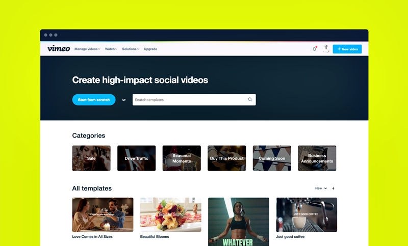 Vimeo lanza «Vimeo Create» para ayudar a crear videos profesionales
