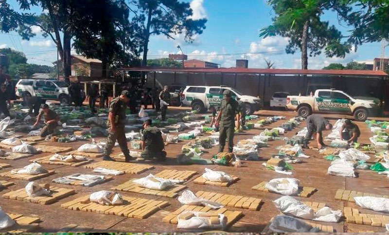 Secuestran más de 10 toneladas de marihuana que estaban acopiadas en un depósito de Misiones