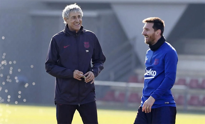 Setién: «Messi jugará en el Barcelona hasta el final de su carrera»