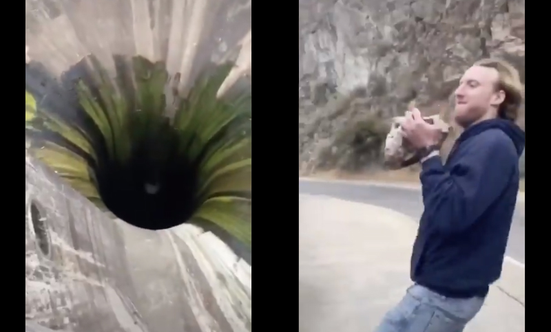 Córdoba: un joven fue detenido por arrojar una roca al embudo del lago San Roque para grabar un video en Tik Tok