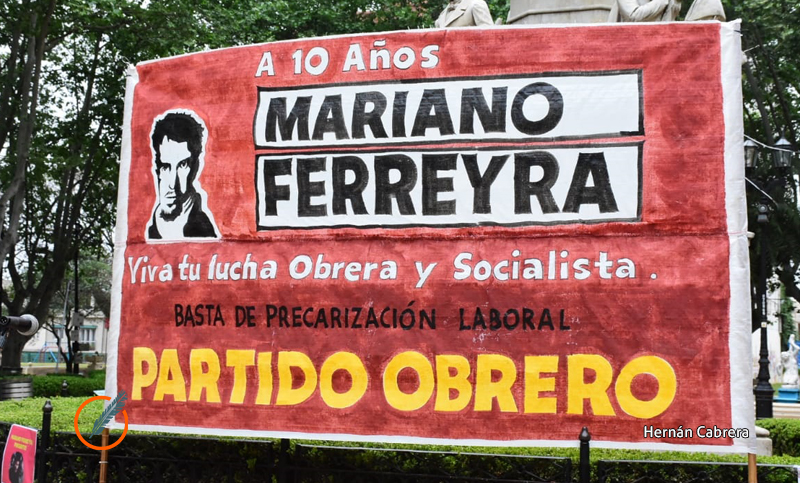 A 10 años de su asesinato, recordaron a Mariano Ferreyra en la plaza 25 de Mayo