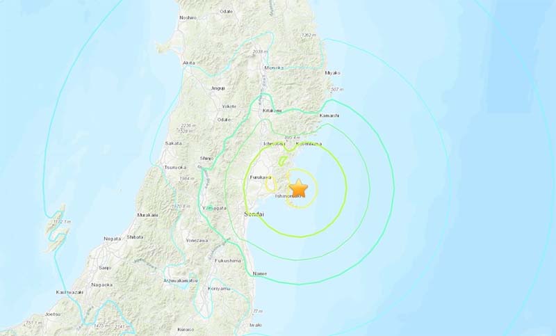 Un terremoto de magnitud 7,2 sacude el noreste de Japón con alerta de tsunami