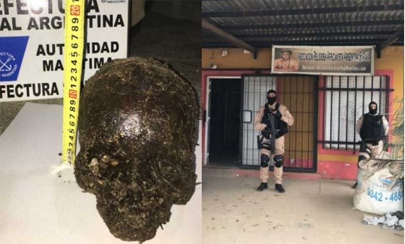 Macabro: incautaron un cráneo y drogas en allanamientos por narcomenudeo