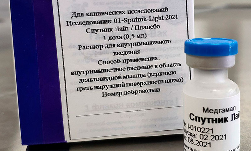 Rusia registra la vacuna monodosis Sputnik Light con eficacia de 79,4%