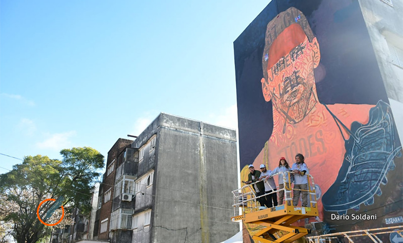 Avanza el mural homenaje a Messi: estará listo para el próximo miércoles