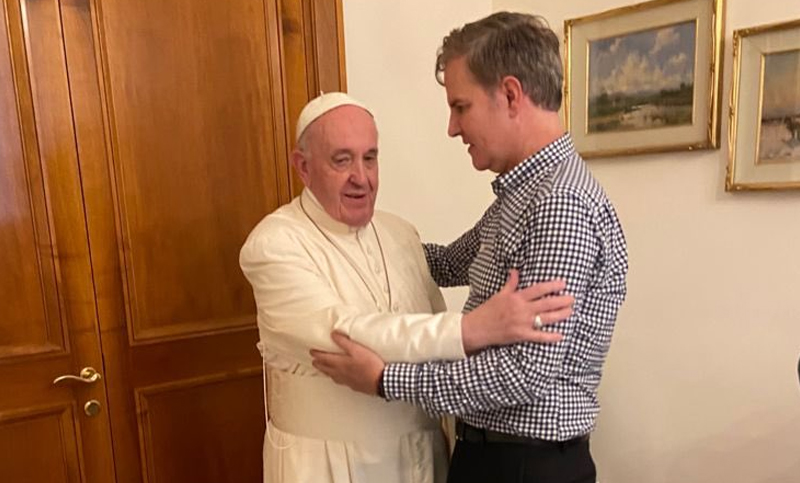 El Papa se reunió con Juan Cruz, víctima de pederastia del ex sacerdote chileno Fernando Karadima