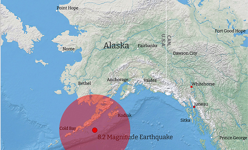 Un sismo de 8.2 se produjo en el sur de Alaska