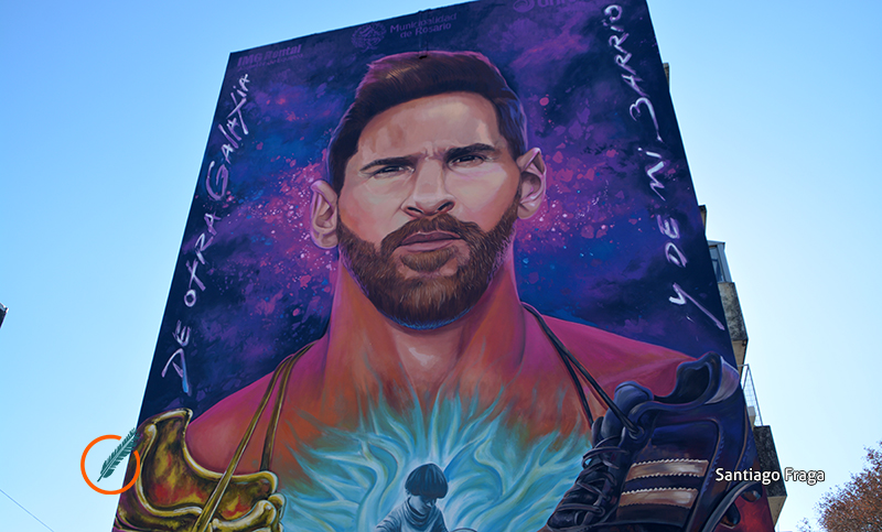 Imponente: se inauguró el mural más alto de Lionel Messi, en su barrio natal