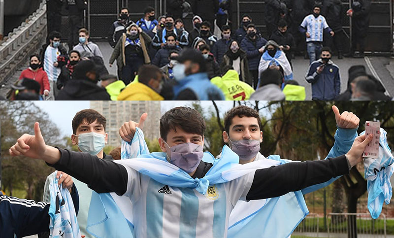 Los hinchas argentinos vuelven a la cancha y el Monumental es una fiesta