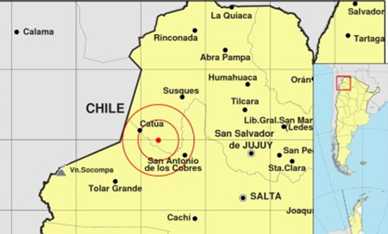 Un sismo de 6.3 grados de magnitud se registró en la Puna jujeña