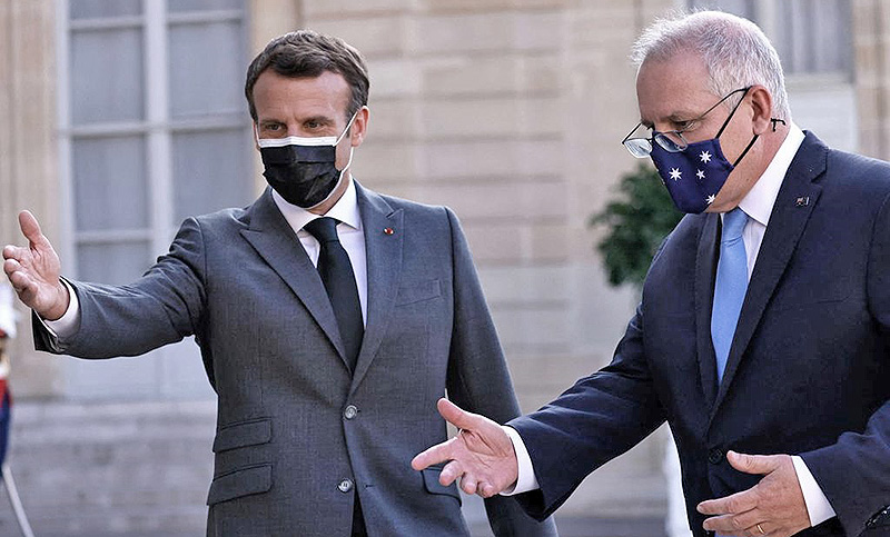 Los presidentes de Francia y Australia sostienen primera charla desde crisis de submarinos