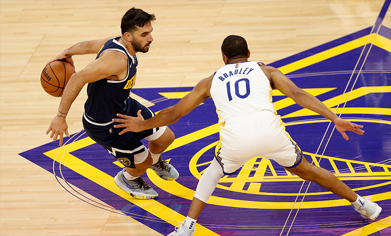 Campazzo sumó seis puntos en la derrota de Denver ante Golden State en la pretemporada de NBA