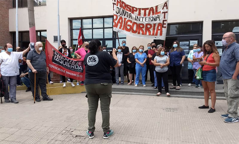 Trabajadores del Hospital Gamen se manifestaron en defensa de la continuidad laboral
