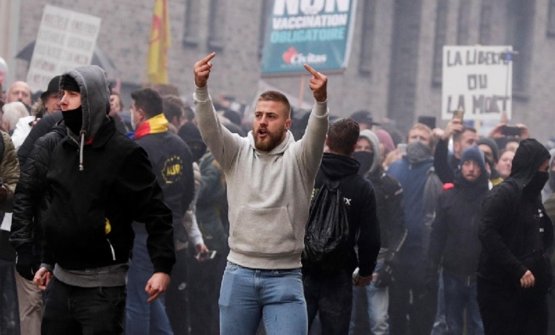 Incidentes en Bélgica tras una protesta contra el pase sanitario