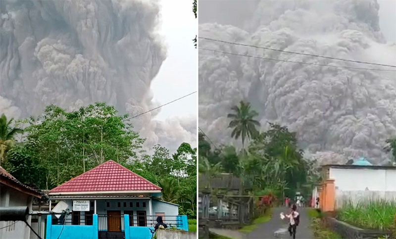El volcán Semeru entró en erupción y obligó a evacuar esa zona de Indonesia