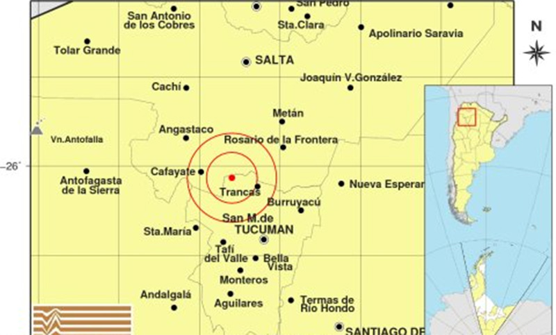 Un sismo de 5,6 grados sacudió Tucumán