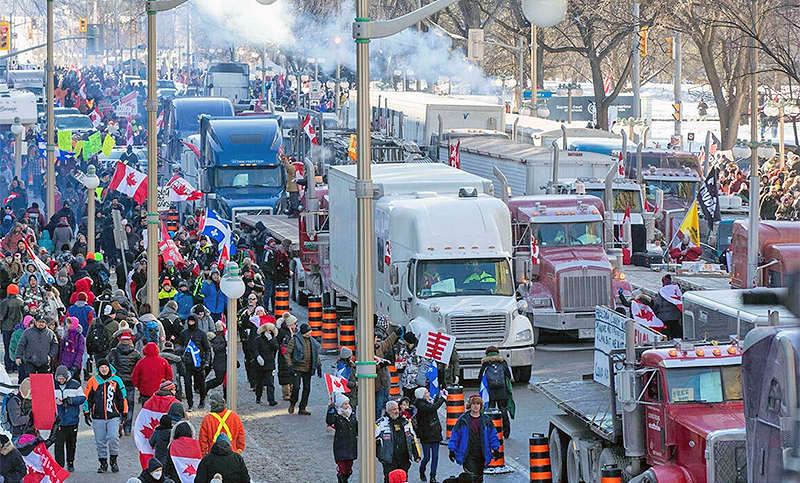 Protesta de camioneros y anuncio de Covid positivo: Trudeau no regresará a Ottawa