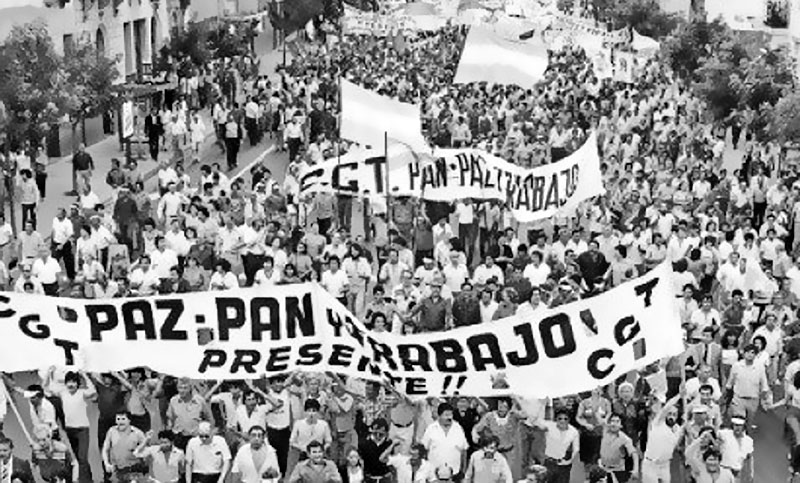 «Paz, pan y trabajo»: se cumplen 40 años de la histórica movilización de la CGT contra la dictadura