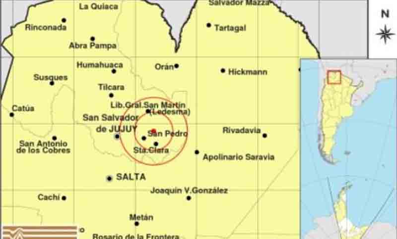 Un sismo de 4.2 se registró en Jujuy y fue percibido en varias localidades de la provincia