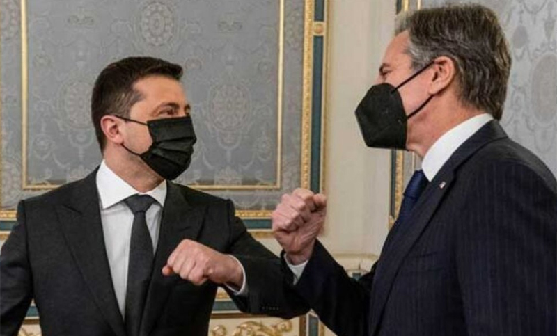 Zelenski recibió en Kiev a los secretarios de Estado y de Defensa de Estados Unidos
