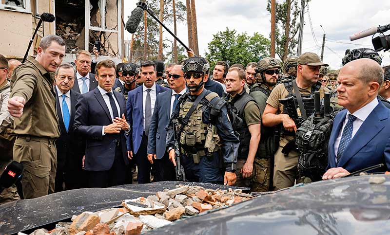 Líderes europeos llegaron a Ucrania y visitaron ciudad devastada Irpin
