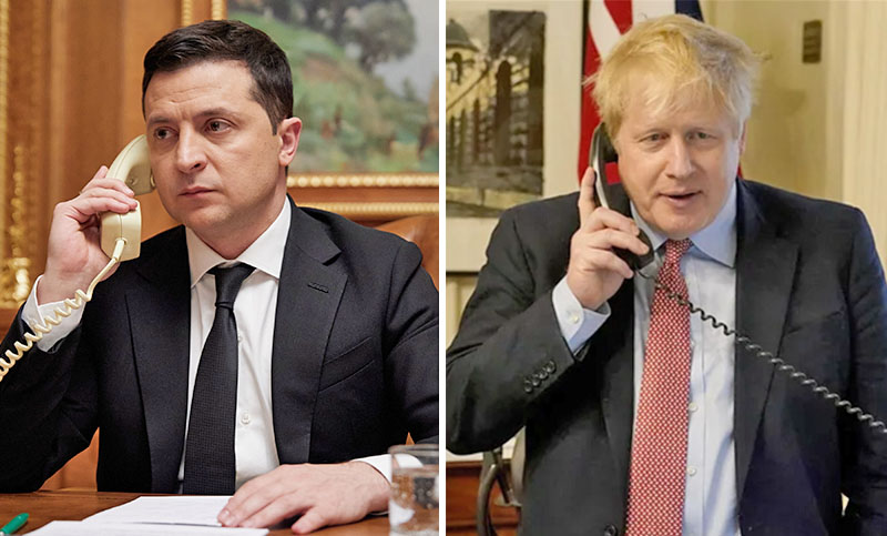 Zelenski charló con Boris Johnson sobre garantías de seguridad para Ucrania