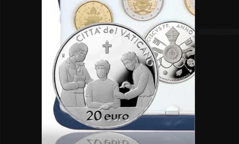 El Vaticano vende monedas conmemorativas que promueven la ‘necesidad de vacunarse’ contra el COVID