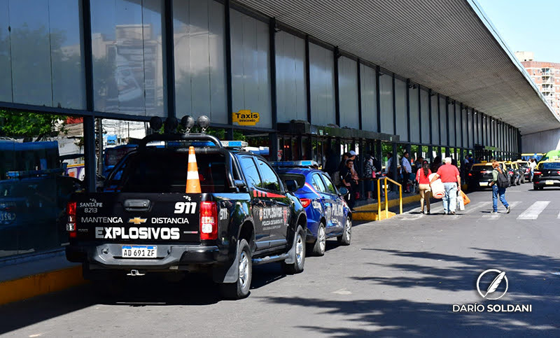 Otra vez trastornos y caos por una amenaza de bomba en la Terminal de Ómnibus