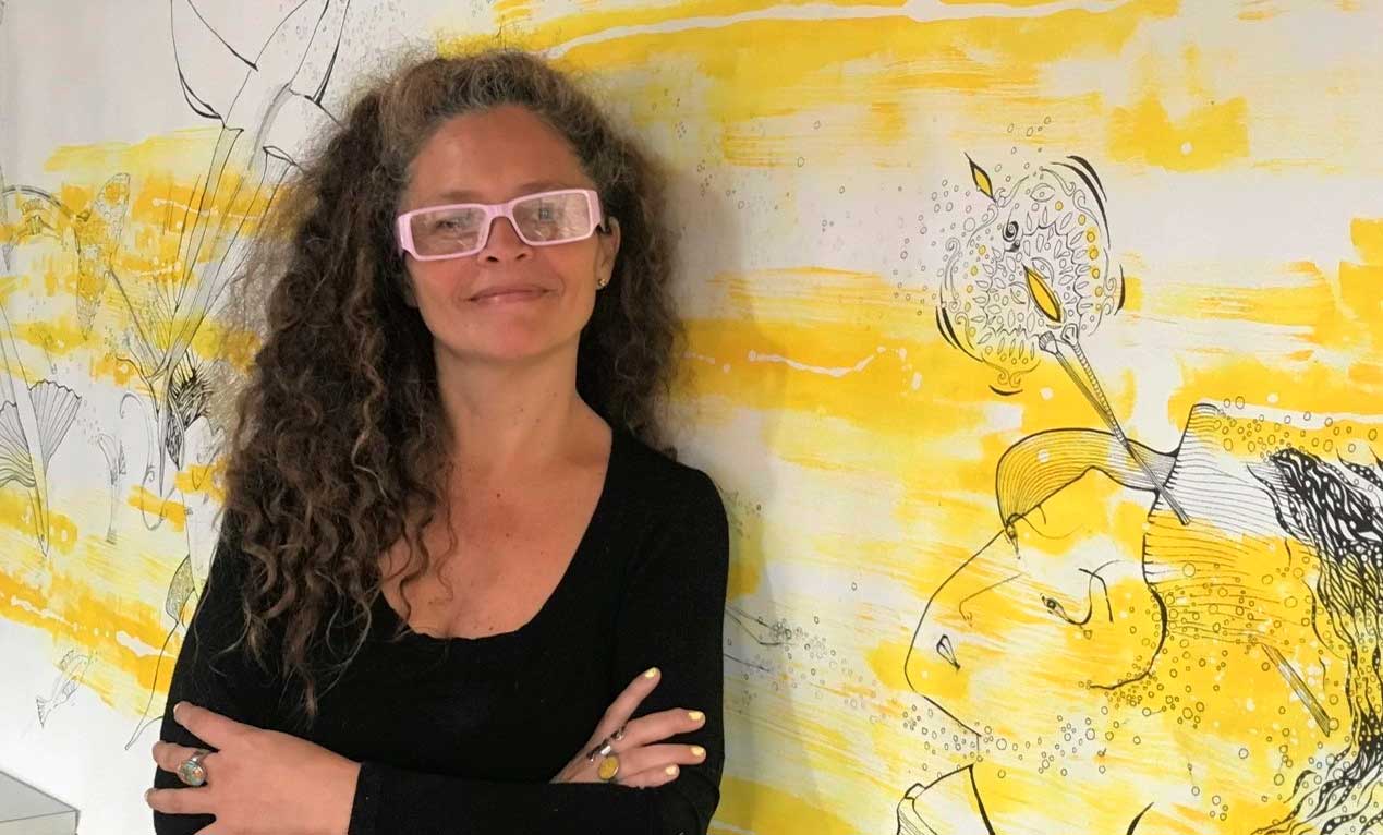 La artista plástica Laura Capdevila expone una gigantesca obra en el Congreso de la Nación