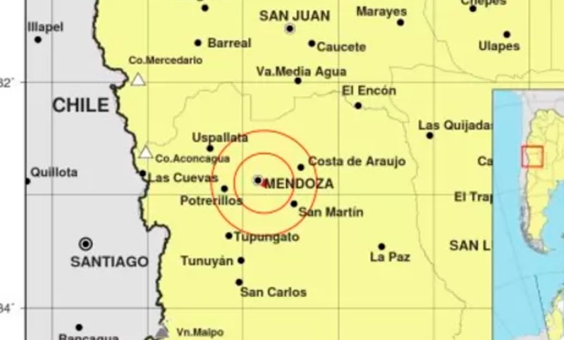 Se registró un sismo de 3.9 grados en Mendoza sin reporte de daños ni heridos