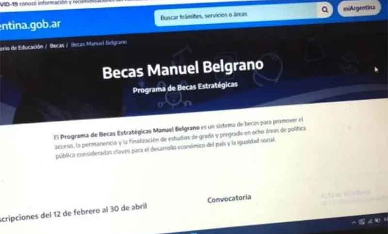 Hasta el 31 de marzo se encuentra abierta la inscripción para las Becas Manuel Belgrano