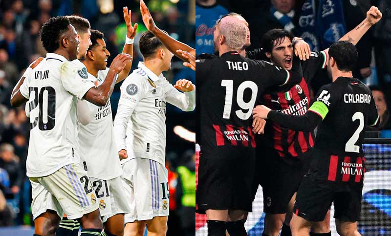 Real Madrid y Milán se clasificaron a semis de la Champions League