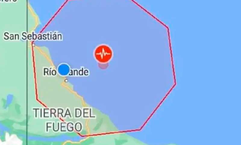 Un sismo de magnitud 4.3 en el Mar Argentino se sintió en Tierra del Fuego