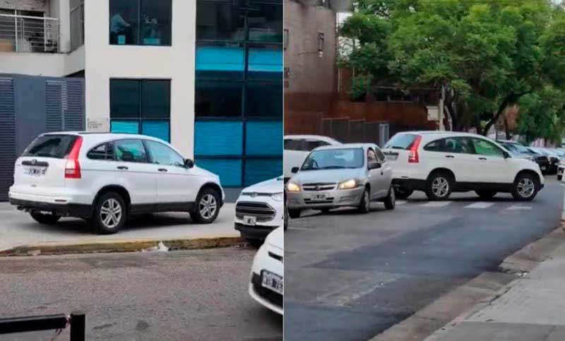 Sancionaron al conductor que circuló con una camioneta por la vereda de calle Catamarca