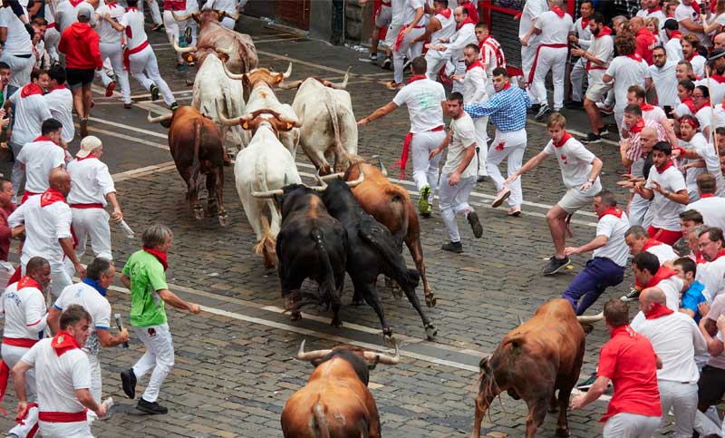 Seis heridos en el primer encierro de toros de San Fermín