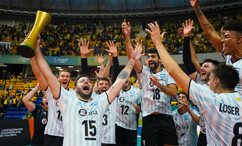 Argentina hizo historia y se consagró campeón sudamericano de vóley contra Brasil