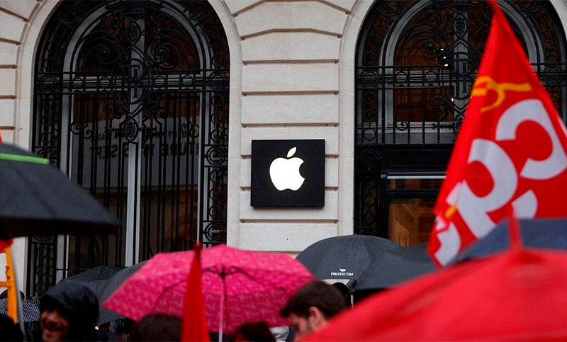 Francia: trabajadores de Apple iniciaron una huelga para reclamar mejores salarios