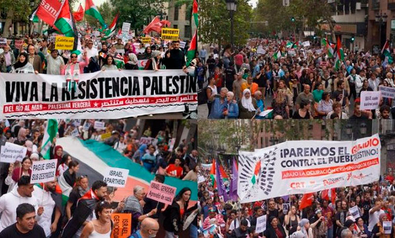 Multitudinarias manifestaciones en Europa para exigir un alto al fuego en Gaza y a favor de Palestina