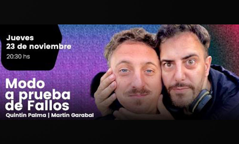 Quintín Palma y Martín Garabal compartirán show en Rosario