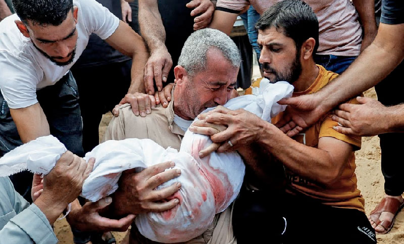 Los muertos en la Franja de Gaza ya son casi 10.000 debido a los bombardeos israelíes, según Hamas