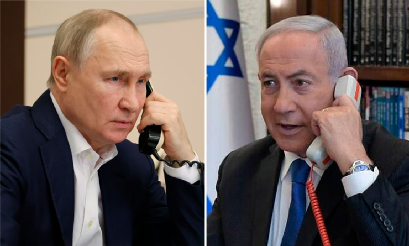Putin y Netanyahu discuten situación humanitaria en Gaza por teléfono