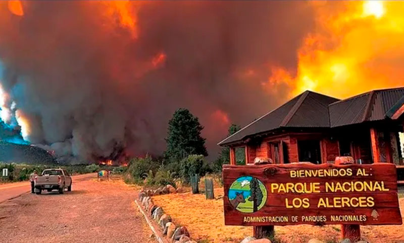 El incendio en el Parque Nacional Los Alerces de Chubut ya arrasó con 1.000 hectáreas
