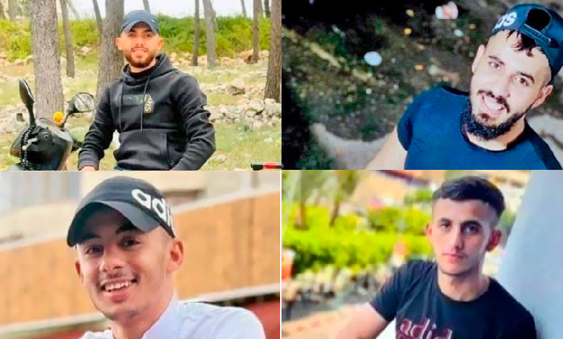 Cuatro palestinos muertos a tiros por las fuerzas de ocupación israelíes en el norte de Cisjordania