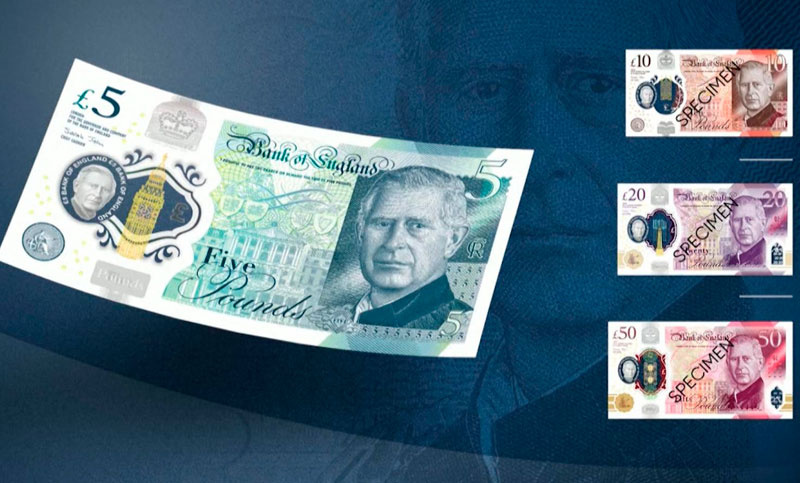 El rey Carlos III aparecerá en los billetes de Reino Unido