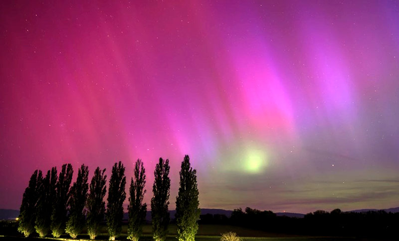 Fuerte tormenta geomagnética golpea a la Tierra y forma coloridas auroras boreales
