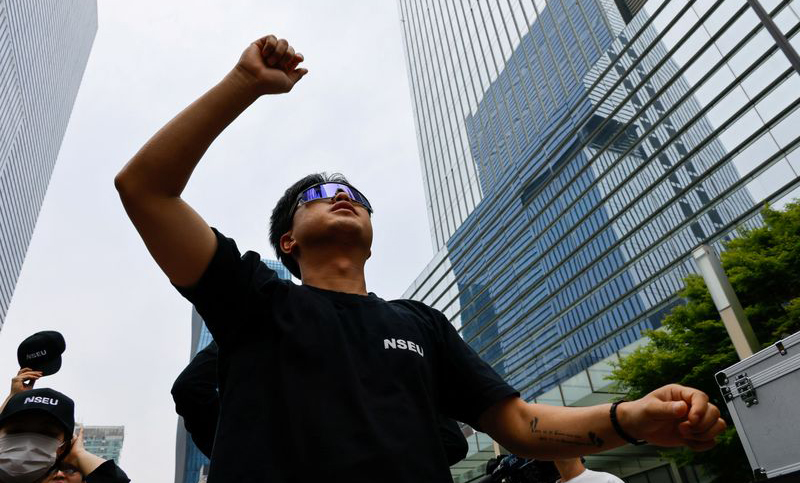 Trabajadores de Samsung movilizaron para exigir salarios justos en Corea del Sur