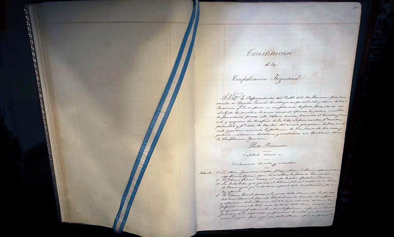 Se podrá visitar el Senado para ver la Constitución de 1853 en edición facsimilar y en versión en braille